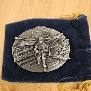 Vinrage 1991 Siskiyou Operation Desert Storm Commemorative Belt Buckle Military